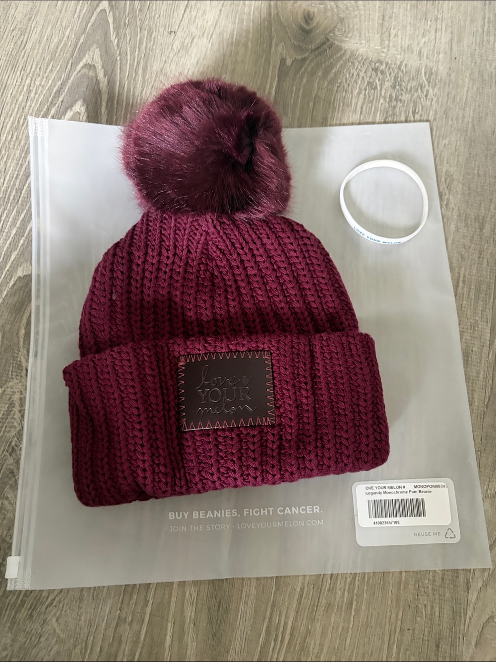 Love Your Melon Pom Beanie - Burgundy